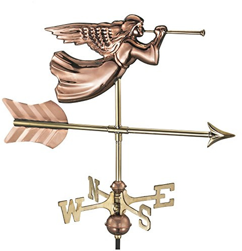 Good Directions 819PG Angel Garden Weathervane, Polished Copper with Garden Pole