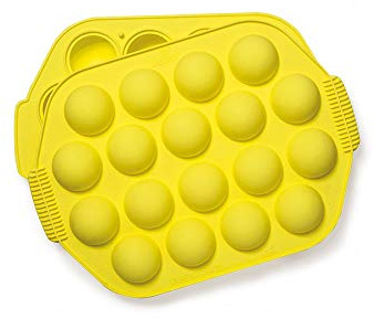 Decora 9260255 Stampo per Cake Pops, 18 Cavità, Silicone, Giallo