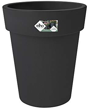 elho Green Basics Top Planter Hoch 35cm Blumentopf - Living Schwarz | ∅ 34.5 x H 41 cm | für den Außenbereich