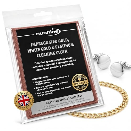 Nushine Gold, White Gold & Platinum Cleaning Cloth- Imprägniertes Putztuch für Gelbgold, Weißgold & Platin (44 x 31.5cm)