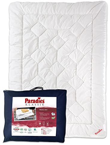 PARADIES Sommerdecke 135x200 cm - Prima Light Bio, Öko-Tex 100 Klasse 1, medizinisch getestet, Atmungsaktive Sommerbettdecke 135x200 leicht, Steppdecke