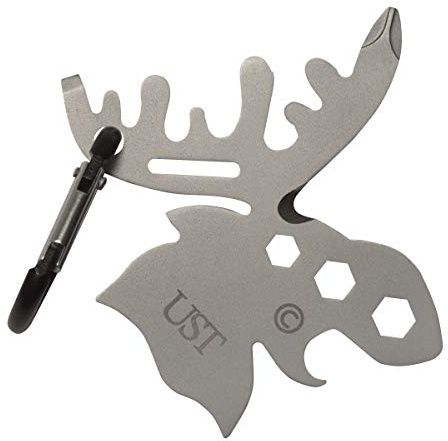 UST Tool-a-Long-Multifunktionskarabiner mit robuster, kompakter Edelstahlkonstruktion für Wanderungen, Kajakfahrten, Camping, Reisen und Outdoor-Survival