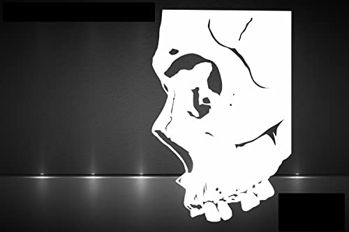 Herterich Products Airbrush Schablone für Totenkopf Seitenansicht Skull - Tattoo und Graffiti Stencil Vorlage