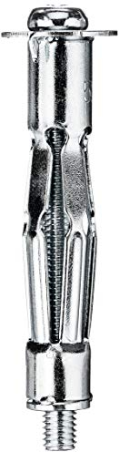 fischer Hohlraum-Metalldübel HM 5 x 52 S, Hohlraum-Metalldübel mit metrischer Schraube zum Befestigen von leichten Wandregalen, Gardinenschienen, uvm. in Plattenbaustoffen, 20 Stück