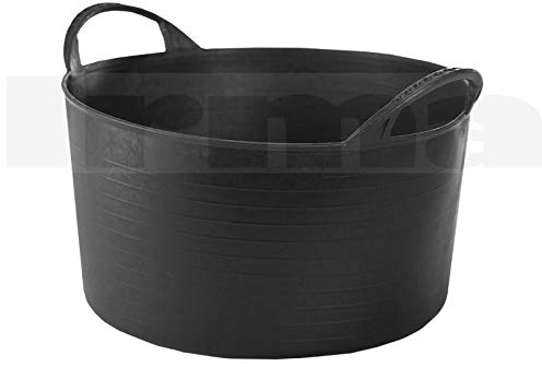 BSD Flexibler Gummieimer 14L - Schwarz - Flexibler Mörtelmischkübel, Bauwanne