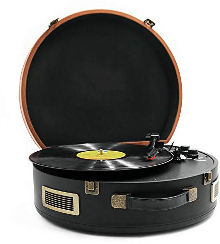 ARCH Lettore Vinile della Valigia Portatile, Giradischi A Cinghia A 3 velocità con Altoparlanti Incorporati, Supporto Playback USB/Uscita RCA, AUX-in, Jack per Cuffie, Regalo di Natale per Le Donne