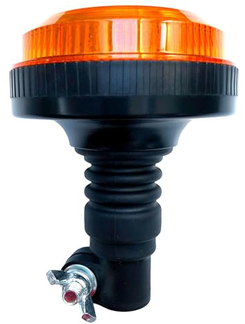 MelTruck LED Warnleuchte Orange – 6 Varianten, Magnetfuß oder DIN Aufsteckrohr, 12–80V, E9 R65 R10 – Für PKW, LKW, Abschleppwagen, Traktor, Baumaschinen (4 Blitzmodi, Aufsteckrohr, 30 LEDs)