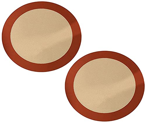 2pcs Silicone Baking Pizza Mat Reusable Non-Stick Heat Resistant Toaster Pad 9 Inch Silicone Baking Mats, Non-Slip Washable Reusable Baking Tray, Heat-Resistant Cooking Bakeware