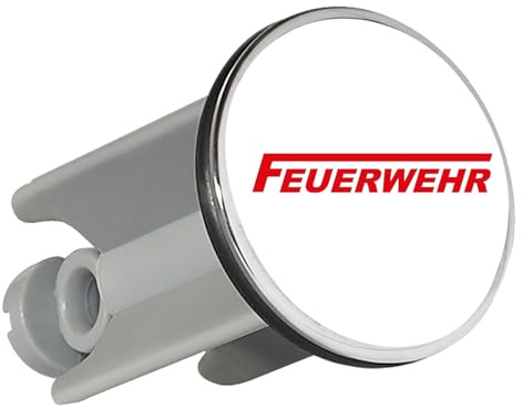 Huuraa Waschbeckenstöpsel Feuerwehr 4cm höhenverstellbar Abflussstopfen Geschenkidee
