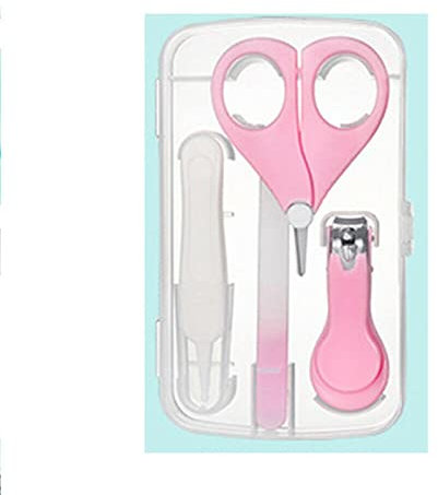Baby 4 teile/schachtel Säuglingsnagelkunstwerkzeug Sicherer Nagelknipser Scherenfeile Gesundheitswesen Kits Neue Babypflege Nagelpflege Gesundheitswesen Sets Rosa