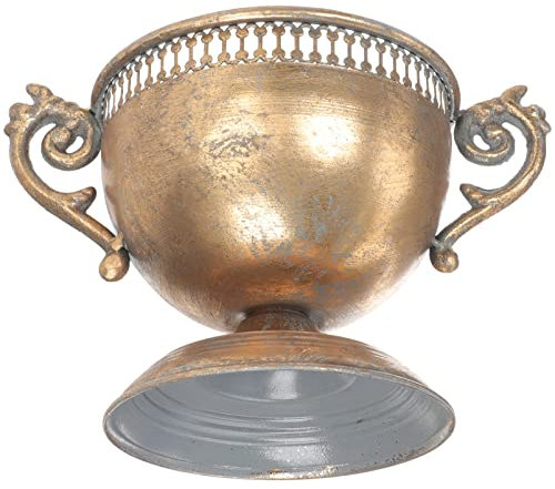 HOMSFOU Metal Urn Planter Shabby Chic Trumpet Cast Iron Flower Plant Pot Pedestal Flower Vases Plant Container for Wedding Table Centerpiece Floral Arrangement