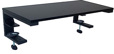 Ewent Monitorerhöhung zum Anklemmen an der Tischplatte,für 10 bis34 Monitore,Spanplatte und Stahlständer,Monitorständer mit Klemmbefestigung,DREI Installationsoptionen,Max. Belastung 20 Kg