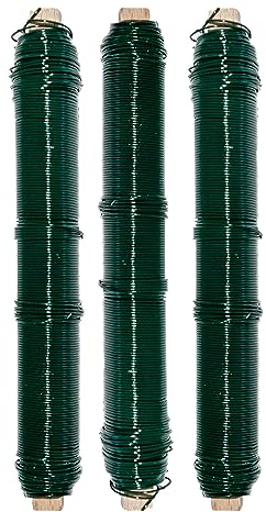 Chinchilla® Grünlackierter Wickeldraht | 0,65 mm, 38 m Rolle| Langlebig und einfach zu handhaben | Ideal für Garten, Basteln und Floristik | Bindedraht in lebendigem Metall-grün