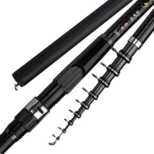 MOEENS Angelrute,Stipprute Carbon-Rock-Angelrute 3.6m 4.5m 5.4m 6.3m 7.2m Carp Rod Teleskop Sea Angel Teleskop Spinnrute Ultrahart Teleskop Angelrute (Size : 4.5m)