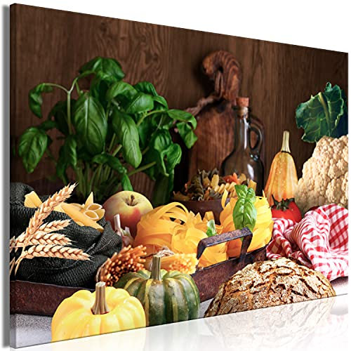 murando - Akustikbild Essen Bilder Akustikschaum Hochleistungsschallabsorber Schallschutz Leinwand 1 tlg Wandbild Raumakustik Schalldämmung Brot Gewürze Küche j-C-0089-b-a