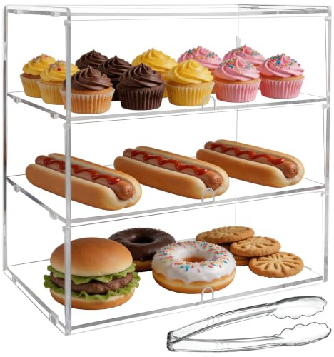 Cityjoy klare Acryl-Thekenvitrine für Bäckereien, 5 mm hochschlagfeste PETG-Platten, transparenter Acryl-Sandwich-Brotschrank