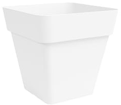 Nicoli vaso per fiori quadrato Arké quadro, fioriera in polietilene per interno ed esterno elegante, superficie opaca, dimensioni cm 39x39x39 (BIANCO)