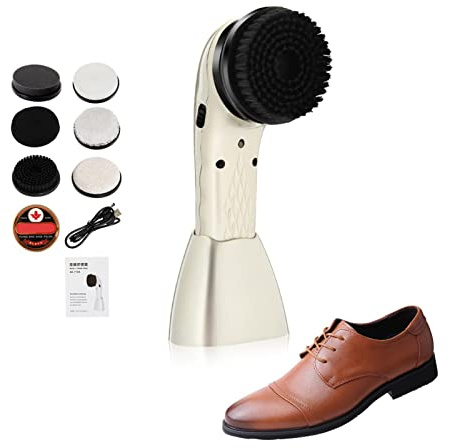 1/2 set di lucidascarpe – 6 testine per lucidare scarpe nere, 1800 mAh a batteria Shiner per la pulizia della polvere, spazzola per scarpe con cavo USB, kit elettrico per la cura delle scarpe da