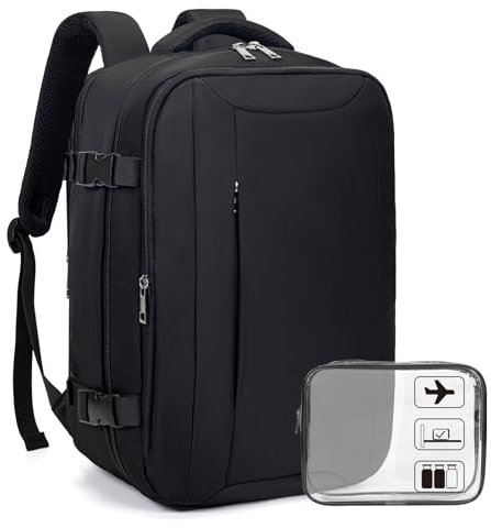 Xkdoai for Ryanair Cabin Bags 40x30x20, Travel Backpack with TSA Approved Clear Bag, Travel Bag 40x20x25 Underseat Carry-ons Hand Luggage Bag for Travelling Casual Daypack for Ryanair Plane