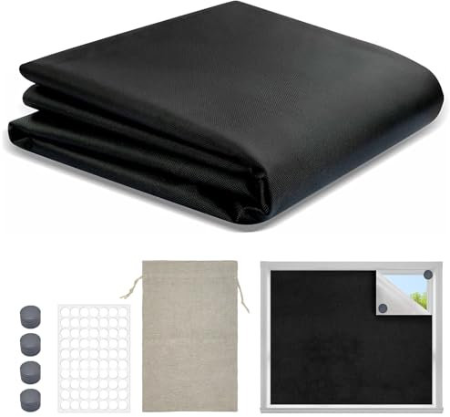 NVGVUP Estores Opacos Magnética para Ventana, 200×150cm Estores Opacos sin Taladrar, Tela Oscurecedora Portátil para Sombrear Ventanas Interiores y Claraboyas