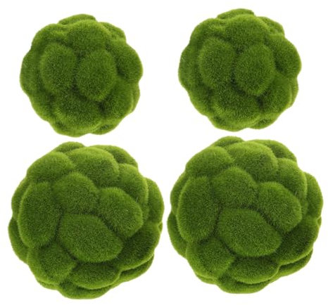DECHOUS 4pcs Decorative Balls Faux Grass Outdoor Artificial Grass Balls Wedding Decor Greenery Faux Rockery Ornaments