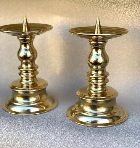 1 x Kerzenhalter Gold Kerzenständer Messing Poliert 15-19cm Kandelaber Leuchter