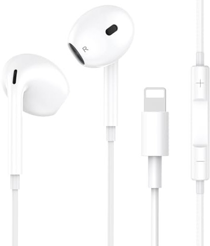 Cuffie per iPhone, In-Ear con filo Auricolari con Controllo del Volume e cancellazione del rumore Microfono Stereo HiFi, Cuffie Compatibile con iPhone 14/14 Pro/13/13Pro/12/SE/11/11Pro/XS Max/XR