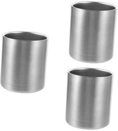 Amosfun Lot De 3 Verres À Bière En Acier Inoxydable 304 Chopes À Eau Gobelets À Eau Gobelets En Acier Inoxydable Argentés