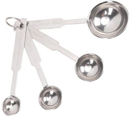 Measuring Spoons Set, 4PCS Cooking Measuring Spoons Stainless Steel Measuring Cups & Spoons Set Tablespoon Teaspoon for Measuring Dry Liquid Ingredients Kitchen Gadgets
