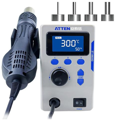 ATTEN ST-8800D 800W Automatic Hot Air Soldering Station 800W Digital Display Adjustable Temperature Desoldering Gun BGA Rework Station