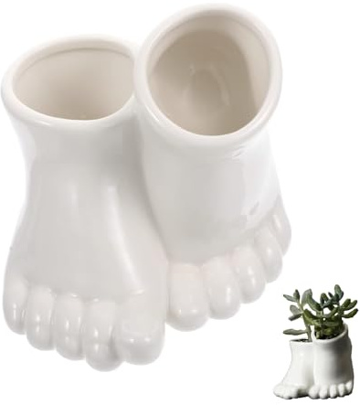 Molyorch Vaso in ceramica con piedi artistici, Vaso cartoon per ufficio moderno, per La Decorazione del Soggiorno Camera da Letto e Dell'ufficio