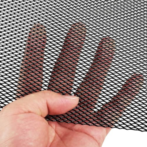 Uhngw Grille de Calandre pour Voiture - Insert en Maille pour Grille,Alliage D'Aluminium 102x33cm Couverture Extérieure Personnalisable Pour Pare-chocs, Capot, Prises D'Air Et Aileron De Véhicules
