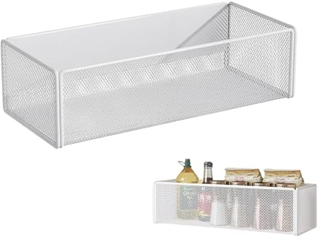 Homirty Magnetisches Gewürzregal für Kühlschrank – Weiß Metall Regal mit Extra Starker Haltekraft|Platzsparende Küchenorganisation für Gewürze, Gläser & Dosen|Magnetregal Kühlschrank (Groß)