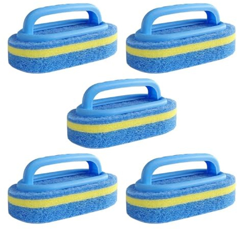 5 Cleaning Sponges, Sponge Wipes With Handles, Kitchen Cleaning Brushes, Decontamination Bathtub Brushes, Household Cleaning Brushes.