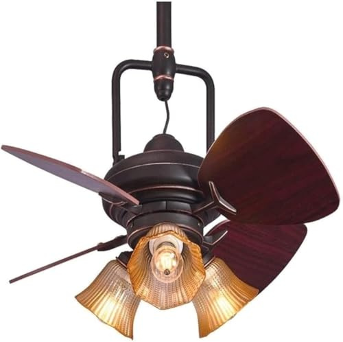 DANNMPX Fan Ceiling Light Industrial Ceiling Fan Light Modern Chandelier Wood Leaf Three Speed Settings For Living Room For Living Room(24 inch)