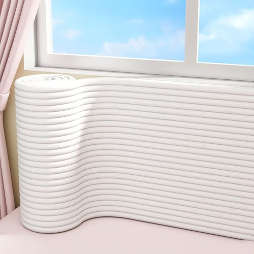 PJWDMWA Pannelli Murali Autoadesivi da 2m di Lunghezza, Pannelli Murali in Schiuma NBR Anticollisione, Cuscini per Testata Letto for la Camera da Letto(White)