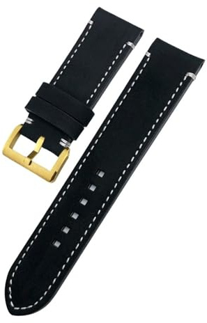 TLCBAZCF 22 mm 23 mm Lederarmband kompatibel mit Tudor Black Bay Bronze Black Shield GMT Pelagos Uhrenarmband Soft-Armband Braun Schwarz(Black Gold,23mm)
