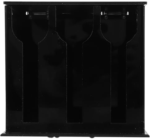 Lurrose Porta Cucchiaio in Acrilico Nero Porta Utensili da Cucina senza Perforazione 3 Scomparti Organizer per Mestoli e Cucchiai Accessorio Essenziale per Uso Domestico e Ristoranti