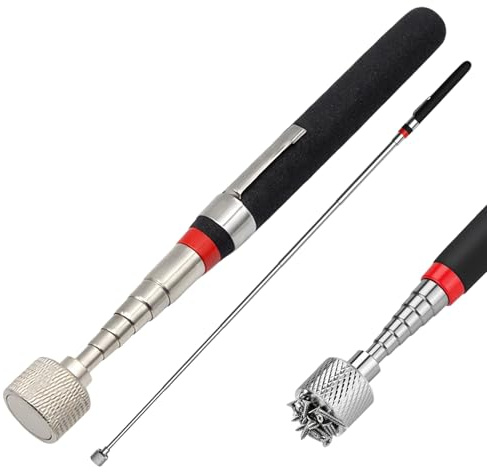 Solvind Telescopic Magnetic Pickup Tool, 18-77cm Extendable with Clip | Powerful Retrieval Tip, Non-Slip Grip Handle, Stainless Steel Shaft, Ideal Gift for Mechanics Handymen & DIY Enthusiasts