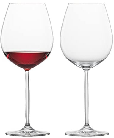 SCHOTT ZWIESEL Rotweinglas Diva (2er-Set), klassische Kristallgläser für Rotwein oder Wasser, spülmaschinenfeste Tritan-Weingläser, Made in Germany (Art.-Nr. 104956)