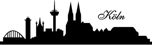 Samunshi® Wandtattoo Köln Skyline 150 x 45cm schwarz