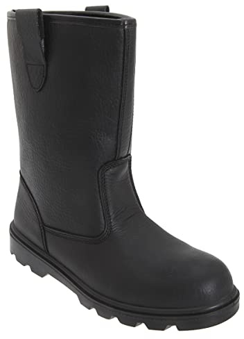 Grafters M021A S1 SRC säkerhetsstövlar för män svart, Svart, 40.5 EU