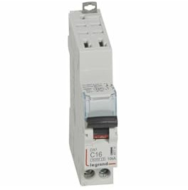 407714 Disjoncteur unipolaire + neutre 16A - 1P+N Courbe C - 6/10kA - Automatique et vis - Legrand DX3