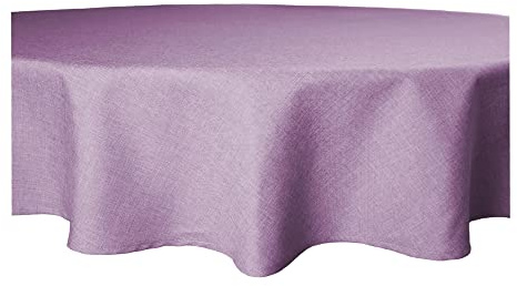 Tischdecke rund 160 cm Ø beschichtet Struktur Leinen-Optik Wasser abweisend Lotuseffekt #1081 Flieder