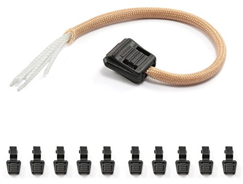 Ganzoo 10er Set robuster Endstopfen, Faltbarer Verschluss aus Kunststoff (selbstschließend) für Paracord Seile, Kordeln, 17mm x 12mm, Farbe: schwarz - Marke