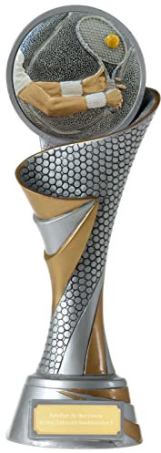KDS FG Pokal S Trophäe Tennis mit Emblem 70 mm schwer mit Gravur ca. 22,5 cm hoch