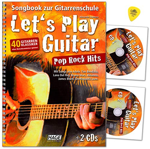 Let's Play Guitar Pop Rock Hits – Songbook per la scuola della chitarra – 40 classici per chitarra senza conoscenze note con 2 CD, Plek – Music Verlag EH3851 4026929917201