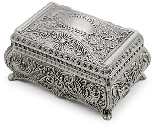 Schmuckkästchen Metall, Schmuckschatulle Mädchen Schmuckkästen Damen Ohrringe Schmuckdose Schmuckbox für Verlobung Heiratsantrag Ringe Schmuckstücke Halskette Geschenk Kasten Organizer Ring Box