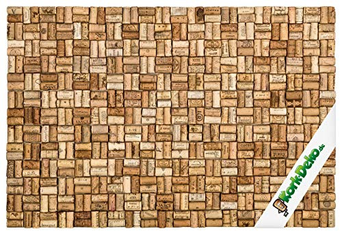 Kork-Pinnwand – XL Pinnwand aus gebrauchten Korken/Weinkorken – 90 x 60 cm – 100% Naturkorken – elegant und stilvoll – Accessoire für Küche und Wohnzimmer (Gebrauchte Korken)
