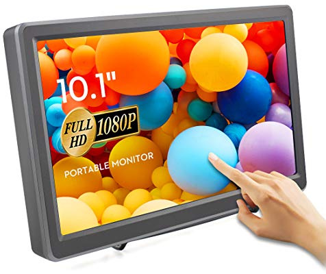ELECROW 10.1 Inch Portable Monitor - IPS Capacitive Touchscreen Monitor with HD VGA Port，1920x1080P LCD Display Built-in Dual Speakers Touch Sceen for Raspberry Pi 5/4/3, PS Xbox, Windows 11/10/8/7